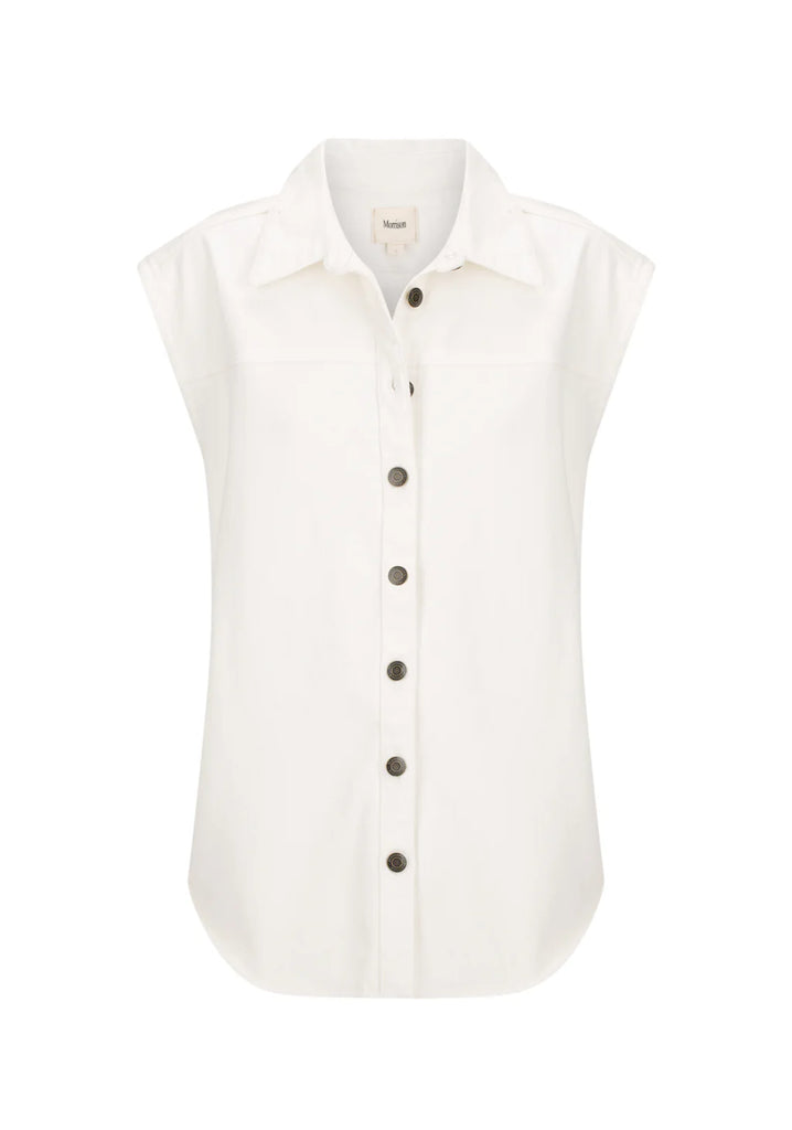 Morrison - Theo Denim Vest  - White