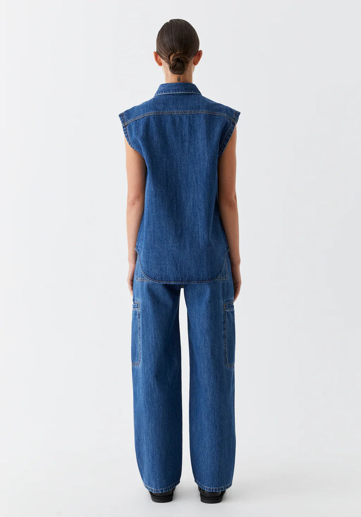 Morrison - Theo Denim Vest - Blue