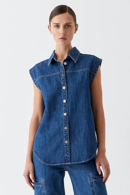 Morrison - Theo Denim Vest - Blue