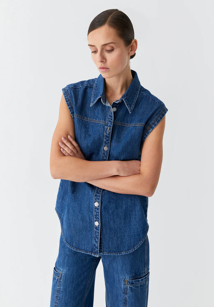 Morrison - Theo Denim Vest - Blue