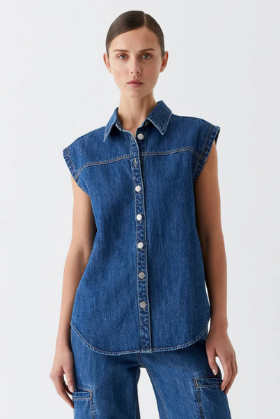 ViSE CLOTHING Cross Denim 重要 Vest 3rd Blue