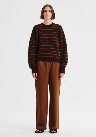 Albi Knit Pullover - Toffee Stripe | Morrison