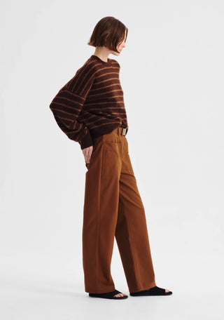 Albi Knit Pullover - Toffee Stripe | Morrison