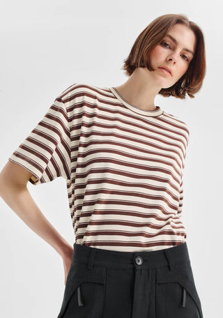 Jericho Stripe Tee - Espresso | Morrison