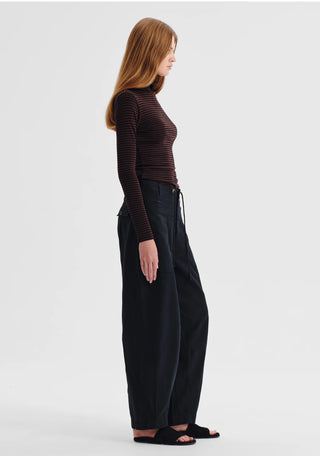 Morri Merino Stripe High Neck - Espresso/Black | Morrison