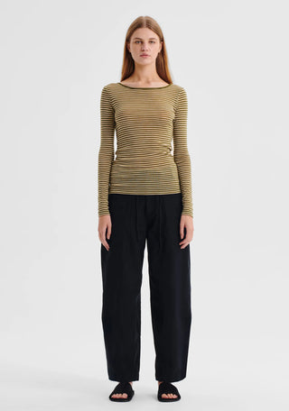 Morri Merino Stripe Round Neck - Avo/Birch | Morrison
