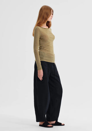 Morri Merino Stripe Round Neck - Avo/Birch | Morrison