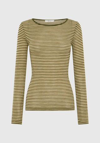 Morri Merino Stripe Round Neck - Avo/Birch | Morrison