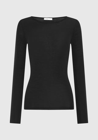 Morri Merino Round Neck - Black | Morrison