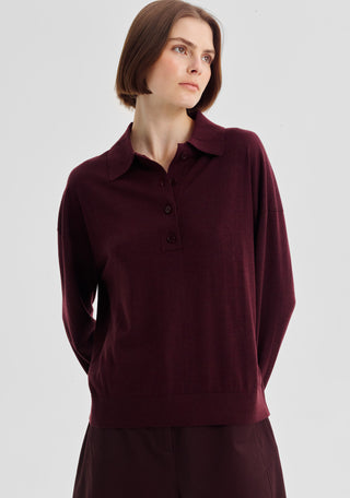 Oxford Merino Knit Polo - Pinot | Morrison