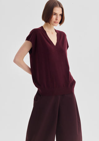 Oxford Merino Knit Vest - Pinot | Morrison