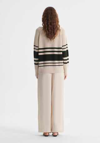 Regatta Knit Pullover - Khaki/Ecru | Morrison