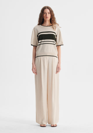 Regatta Knit Tee - Khaki/Ecru | Morrison