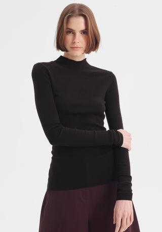 Talia L/S Merino Knit Top - Black | Morrison