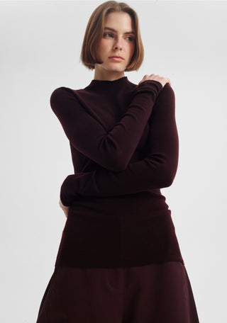 Talia L/S Merino Knit Top - Espresso | Morrison