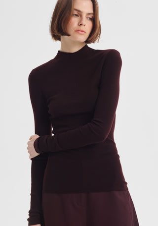 Talia L/S Merino Knit Top - Espresso | Morrison