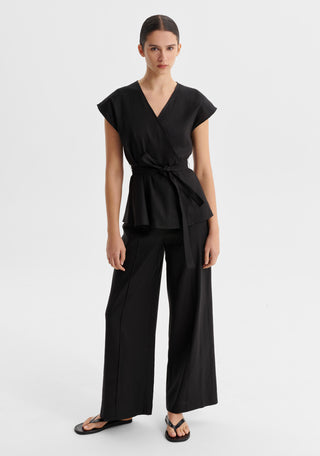 Victoria Pintuck Pant - Black | Morrison