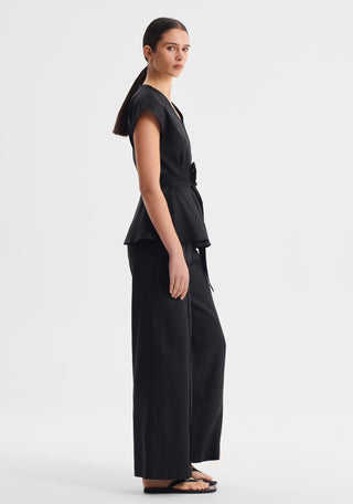 Victoria Pintuck Pant - Black | Morrison