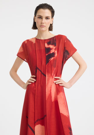 Astra Pintuck Dress – Poppy Print | Morrison