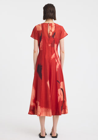 Astra Pintuck Dress – Poppy Print | Morrison