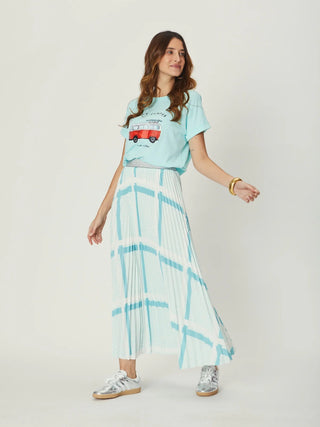 Simone Pleat Skirt - Teal