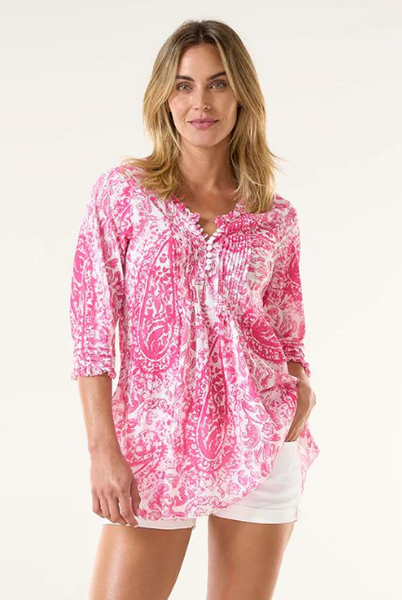 One Season - Poppy Top - Hydra Pink Cotton