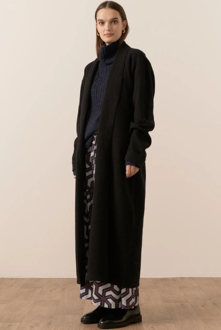 POL | Carter Tie Long Cardigan | Black