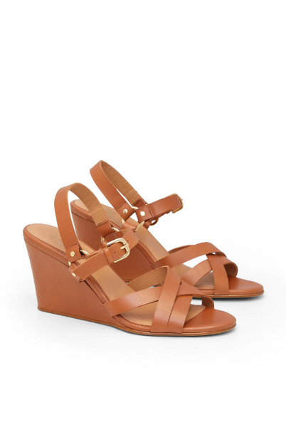 Maya McQueen | Vintage Wedge | Cognac