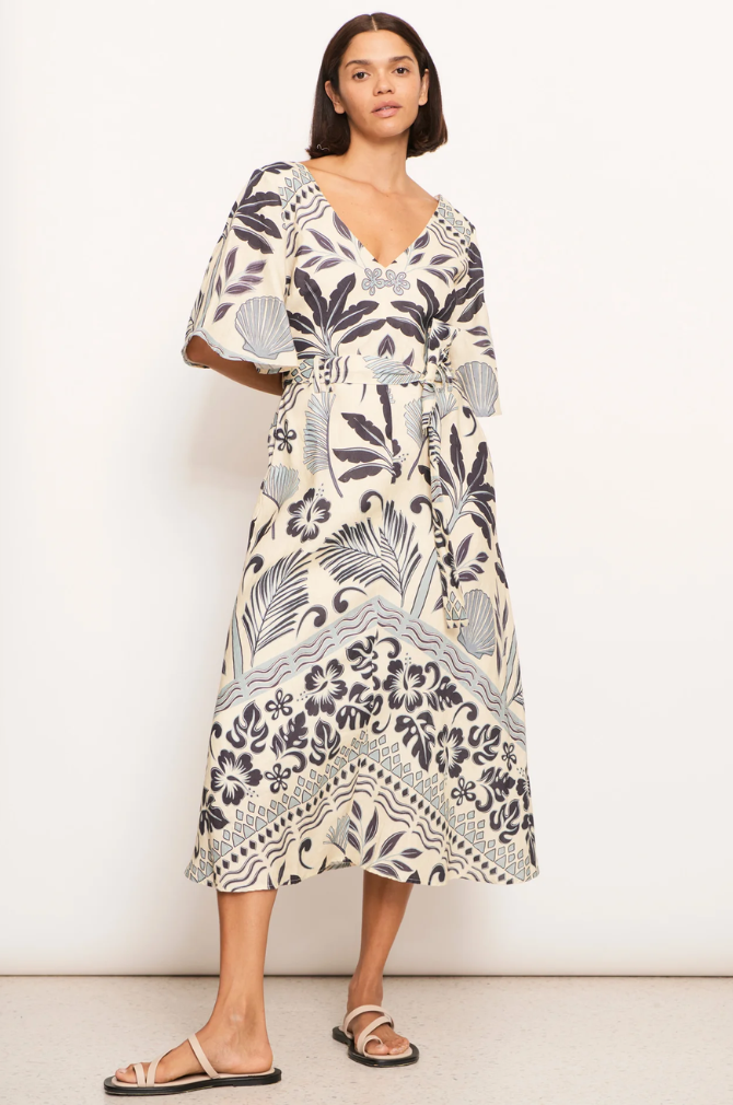 POL - Paradise Biase Dress - Paradise Palm Print