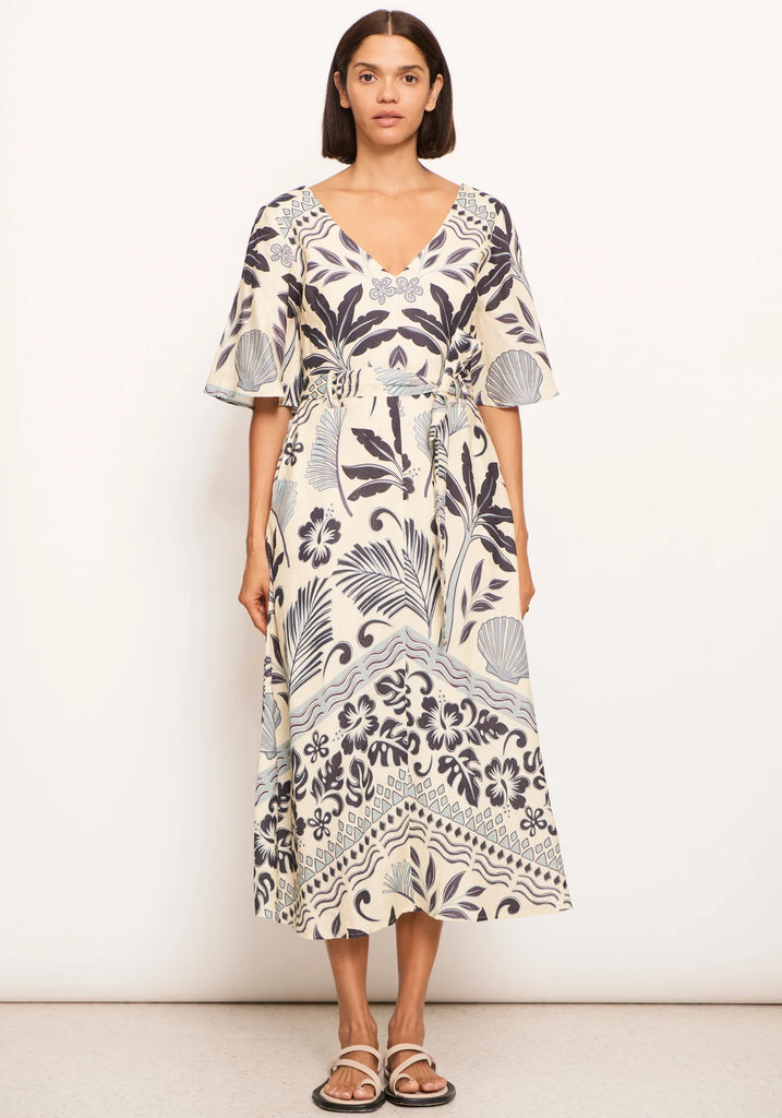 POL - Paradise Biase Dress - Paradise Palm Print