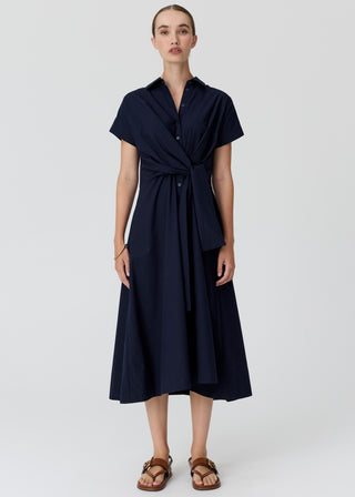 Elina Wrap Shirt Dress – Ink | POL