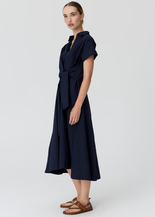 Elina Wrap Shirt Dress – Ink | POL
