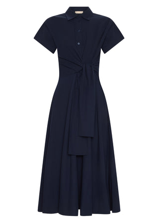 Elina Wrap Shirt Dress – Ink | POL