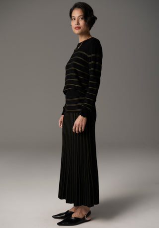 POL Gizelle Knit Lurex Black/Khaki