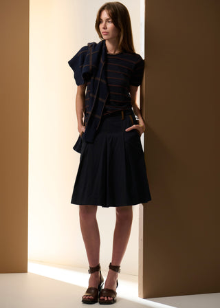 Sable Tee Stripe - Ink/Choc | Pol