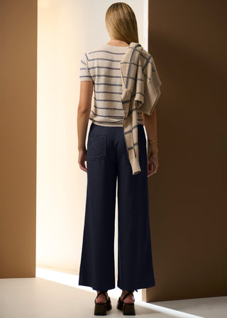 Sable Tee Stripe - Pebble/Blue | Pol