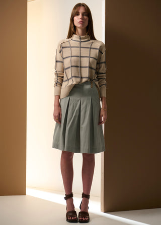 Sable Funnel Neck Knit - Pebble/Ink | Pol