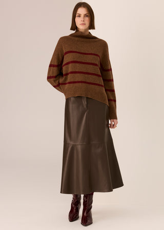 Astor Stripe Knit - Toffee/Wine | POL