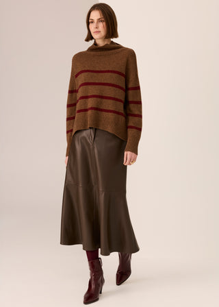 Astor Stripe Knit - Toffee/Wine | POL