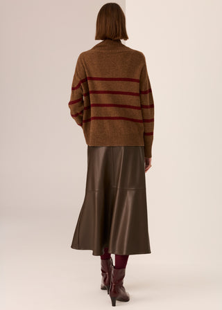 Astor Stripe Knit - Toffee/Wine | POL