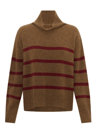 Astor Stripe Knit - Toffee/Wine | POL