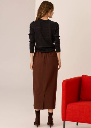 Westin Lurex Check Knit - Charcoal | POL