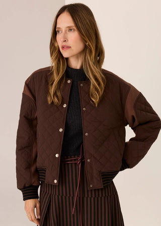 Cassidy Varsity Jacket - Choc/Choc | POL