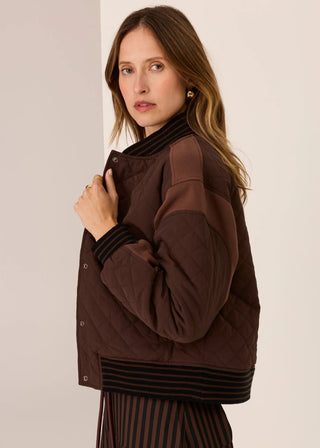 Cassidy Varsity Jacket - Choc/Choc | POL