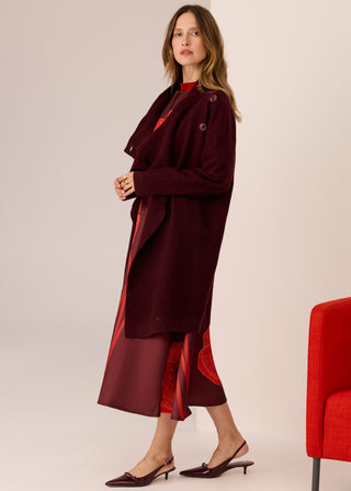 Wyatt Boiled Wool Coat - Merlot | POL