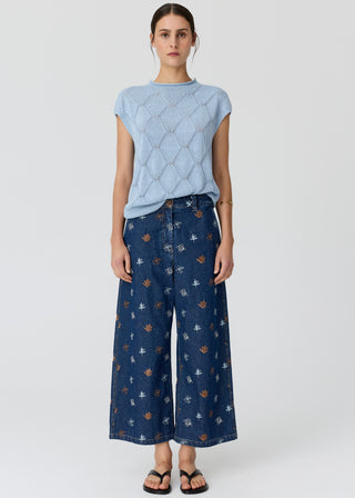 Rosin Cable Knit Top – Blue | POL