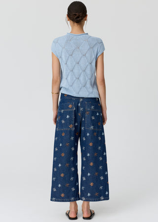 Rosin Cable Knit Top – Blue | POL