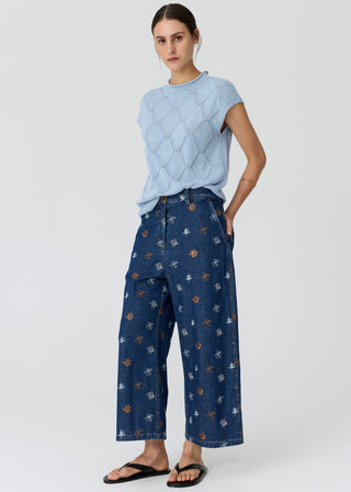 Rosin Cable Knit Top – Blue | POL