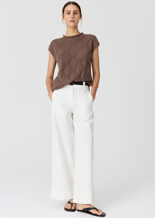 Rosin Cable Knit Top – Choc | POL