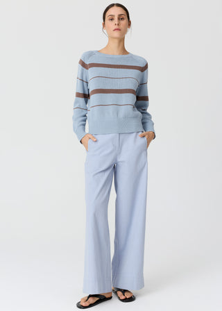 Rosin Stripe Knit – Blue/Choc | POL